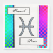 Pisces Zodiac Symbol Element von Kenneth Yoncich Serviette (Vorderseite)
