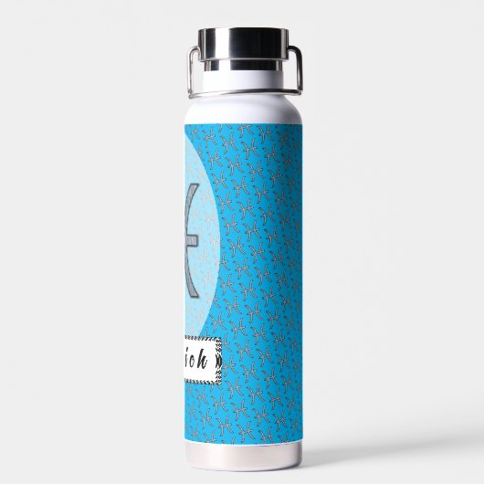 Pisces Zodiac Symbol Element von Kenneth Yoncich Trinkflasche (Rückseite)