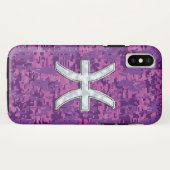 Pisces Zodiac Symbol Fuchsia Digital Camouflage Case-Mate iPhone Hülle (Rückseite (Horizontal))