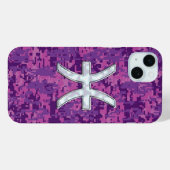 Pisces Zodiac Symbol Fuchsia Digital Camouflage Case-Mate iPhone Hülle (Rückseite (Horizontal))