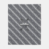 Pisces Zodiac Symbol in Grunge Steel Print Fleecedecke (Vorderseite)