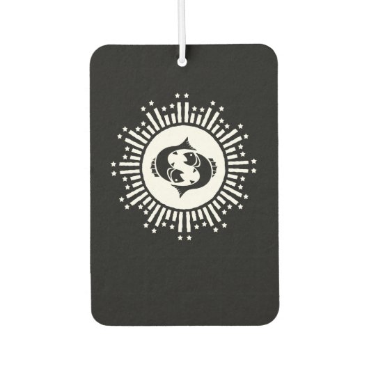 Pisces Zodiac-Symbol mit Himmelssymbol-Sternexplos Autolufterfrischer (Vorderseite)