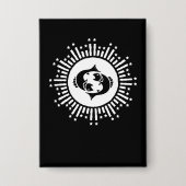 Pisces Zodiac-Symbol mit Himmelssymbol-Sternexplos Button (Vorderseite)