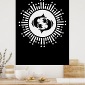 Pisces Zodiac-Symbol mit Himmelssymbol-Sternexplos Poster (Küche)