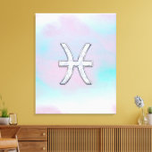 Pisces Zodiac Symbol Mother of Pearl Style Leinwanddruck (Insitu (Wohnzimmer))