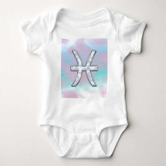 Pisces Zodiac Symbol Mutter der Perldekoration Baby Strampler (Vorderseite)
