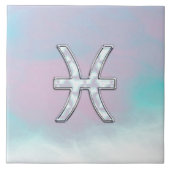 Pisces Zodiac Symbol Mutter der Perldekoration Fliese (Vorderseite)