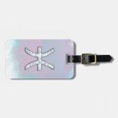 Pisces Zodiac Symbol Mutter der Perldekoration Gepäckanhänger (Vorderseite horizontal)