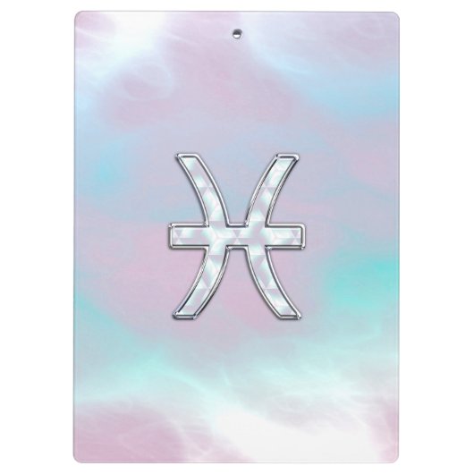 Pisces Zodiac Symbol Mutter der Perldekoration Klemmbrett (Rückseite)