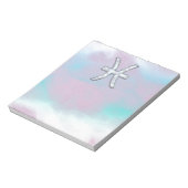 Pisces Zodiac Symbol Mutter der Perldekoration Notizblock (Rotiert)