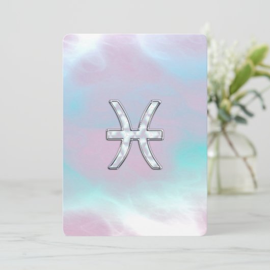 Pisces Zodiac Symbol Mutter von Perle Stil (Stehend Vorderseite)