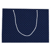 Pisces Zodiac Symbol Navy Blue Carbon Fibre Print Große Geschenktüte (Rückseite)