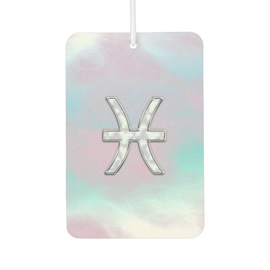 Pisces Zodiac Symbol Pastel Mutter Pearl Stil Autolufterfrischer (Vorderseite)