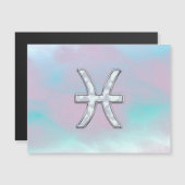 Pisces Zodiac Symbol Pastel Mutter Pearl Stil Magnetkarte (Vorne/Hinten)