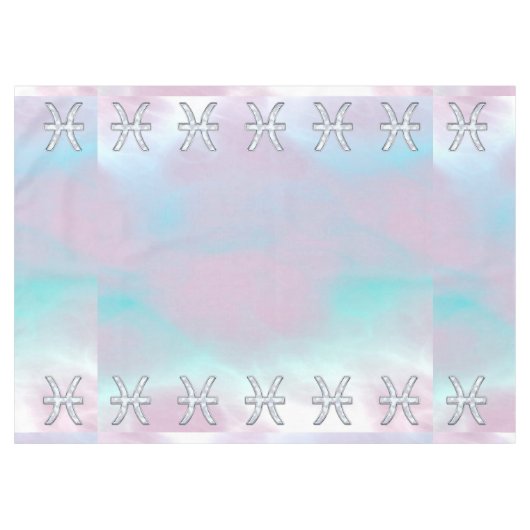 Pisces Zodiac Symbol Pastel Mutter Pearl Stil Tischdecke (Vorderseite (Horizontal))