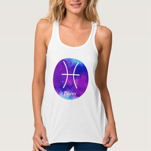 Pisces Zodiac Symbol Space Nebel Tank Top (Vorderseite)