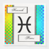 Pisces Zodiac Symbol Standard von Kenneth Yoncich Serviette (Vorderseite)