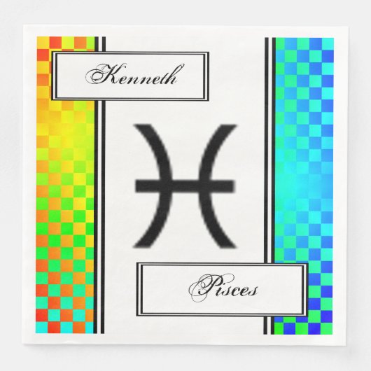 Pisces Zodiac Symbol Standard von Kenneth Yoncich Serviette (Vorderseite)