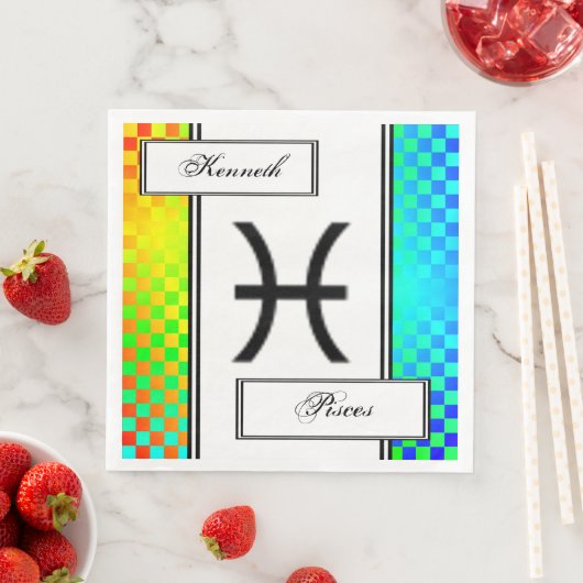 Pisces Zodiac Symbol Standard von Kenneth Yoncich Serviette (Beispiel)