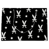 Pisces Zodiac Symbol und Sternmuster Große Geschenktüte (Vorderseite)