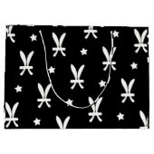 Pisces Zodiac Symbol und Sternmuster Große Geschenktüte (Rückseite)
