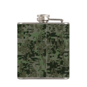 Pisces Zodiac Symbol Woodland Digital Camouflage Flachmann (Rückseite)