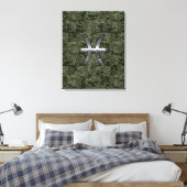 Pisces Zodiac Symbol Woodland Digital Camouflage Leinwanddruck (Insitu (Schlafzimmer))
