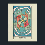 Pisces Zodiac Unterzeichnung Abstrakter Kunst Vint Postkarte<br><div class="desc">Eine abstrakte Abbildung des Tierkreiszeichen Pisces.</div>