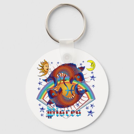Pisces-Zodiac-V-1 Schlüsselanhänger (Vorderseite)