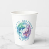 Pisces Zodiac Watercolor Fish Astrology Birthday Pappbecher (Vorderseite)