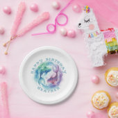 Pisces Zodiac Watercolor Fish Astrology Birthday Pappteller (Party)