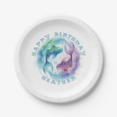 Pisces Zodiac Watercolor Fish Astrology Birthday Pappteller (Vorderseite)