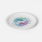 Pisces Zodiac Watercolor Fish Astrology Birthday Pappteller (Schrägansicht)