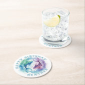 Pisces Zodiac Watercolor Fish Astrology Birthday Runder Pappuntersetzer (Vor Ort)