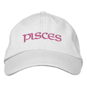Pisces Zodiac White/Magenta Cap Bestickte Baseballkappe