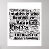 Pisces Zodiac Word Cloud - Inspiration Foto Art Poster (Vorne)
