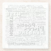 Pisces Zodiac Word Cloud Inspiration Glasuntersetzer (Rückseite)