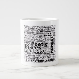 Pisces Zodiac Word Cloud Inspiration Jumbo-Tasse