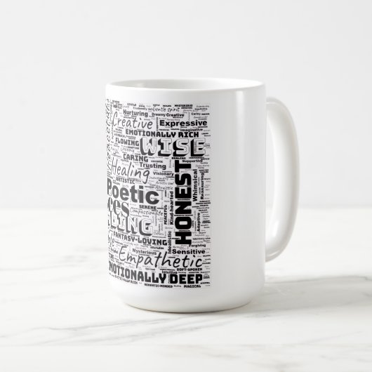 Pisces Zodiac Word Cloud Inspiration Kaffeetasse (VorderseiteRechts)