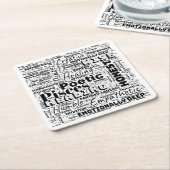 Pisces Zodiac Word Cloud Inspiration Rechteckiger Pappuntersetzer (angewinkelt)
