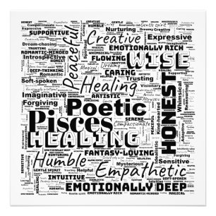 Pisces Zodiac Word Cloud Inspiration Square (L) Fotodruck