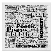 Pisces Zodiac Word Cloud Inspiration Square (L) Poster (Vorderseite)
