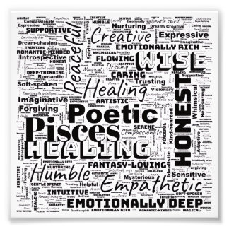 Pisces Zodiac Word Cloud Inspirational Photo Fotodruck