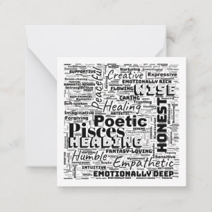 Pisces Zodiac Word Cloud Inspirationsqaure Mitteilungskarte