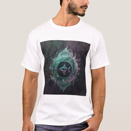 Pisces Zodiac-Zeichen für intuitive Soule T-Shirt (Vorderseite)