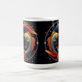 Pisces Zodiac-Zeichen im kosmischen künstlerischen Kaffeetasse (Mittel)