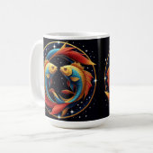 Pisces Zodiac-Zeichen im kosmischen künstlerischen Kaffeetasse (Vorderseite Links)