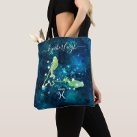 Pisces Zodiac-Zeichen Kosmische Monogramm Name Aqu