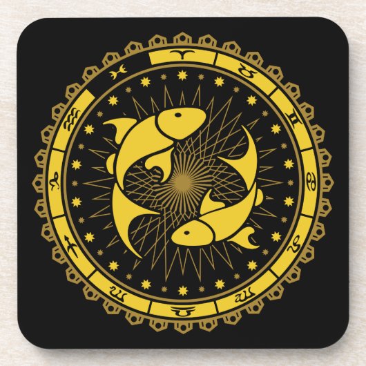 Pisces - Zodiac - Zeichen - Symbol - Horoskop Getränkeuntersetzer (Vorderseite)
