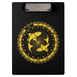 Pisces - Zodiac - Zeichen - Symbol - Horoskop Klemmbrett
